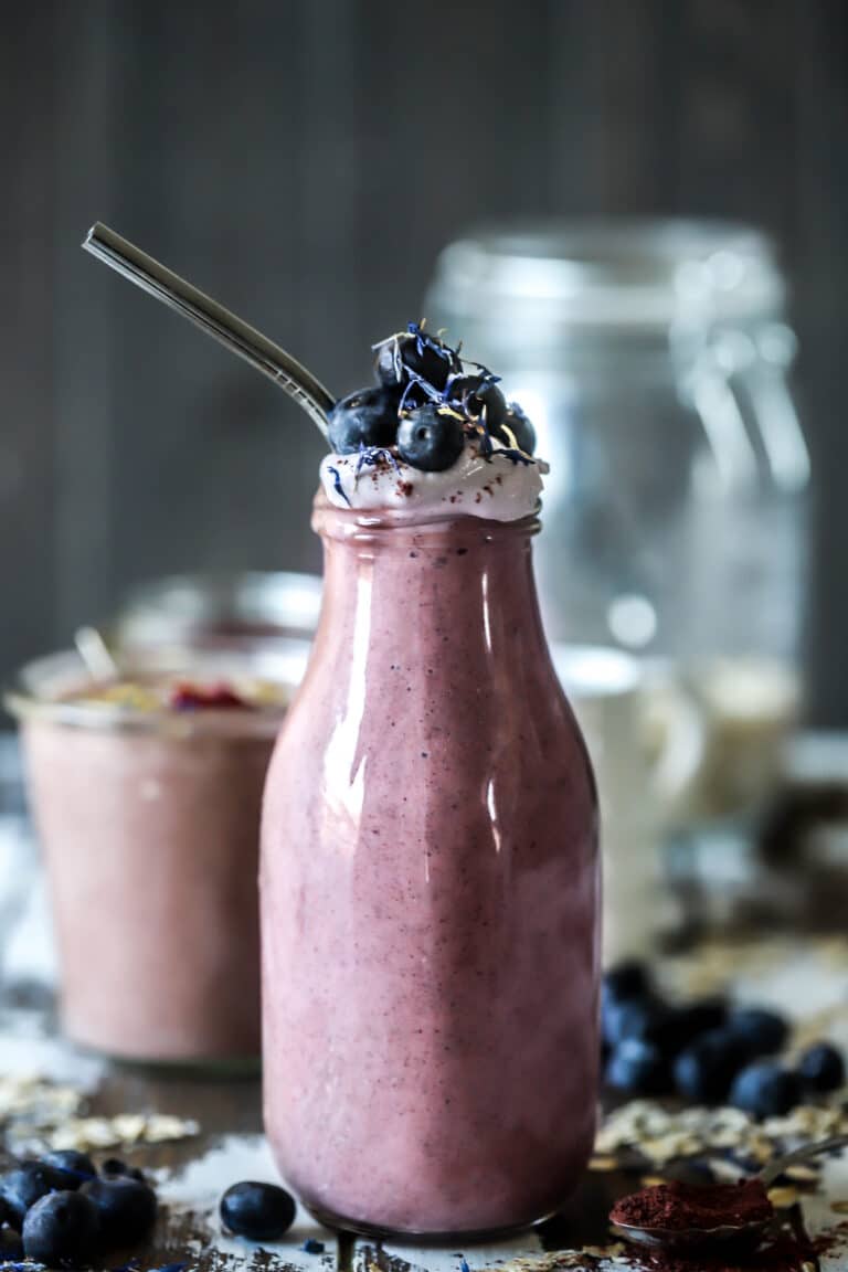 Blåbærsmoothie med peanøttsmør