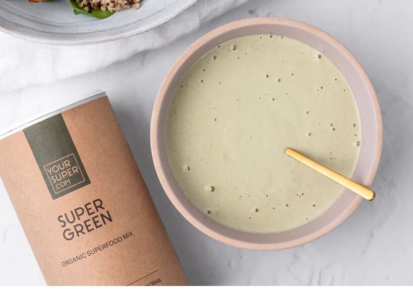 Tahini og SUPER GREENS dipp Salatdressing med tahini og SUPER GREEN
