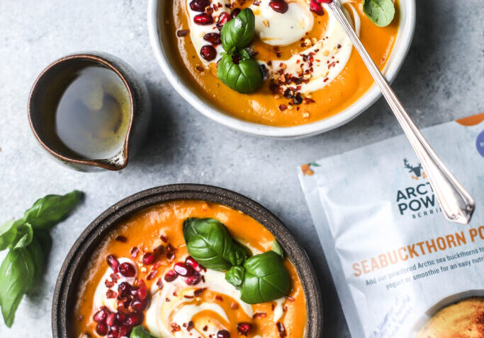 carrot soup with seabuckthorn gulrotsuppe med havtorn